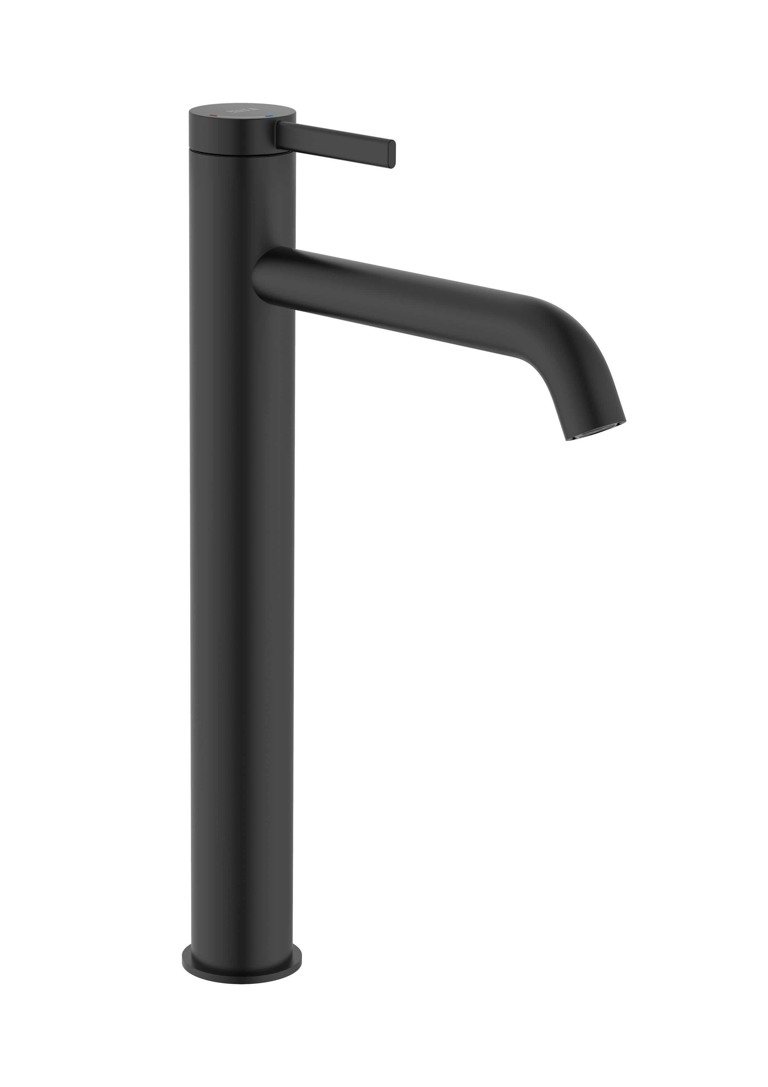 ONA HIGH NECK BASIN MIXER CLICK CLACK MATT BLACK