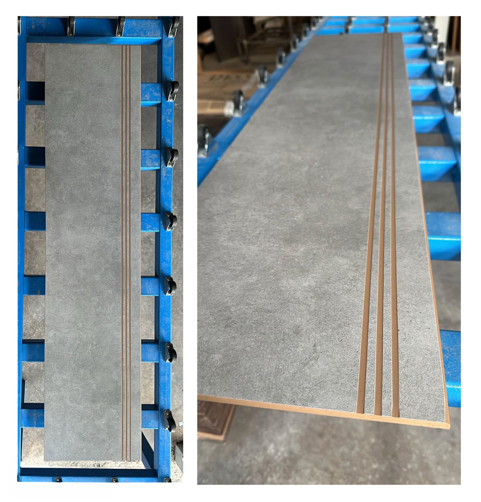 28X120 BASAMAK TAKIMI(pah ve kanal dahıl)+RIHT-CEMENTO LIGHT GRI R9